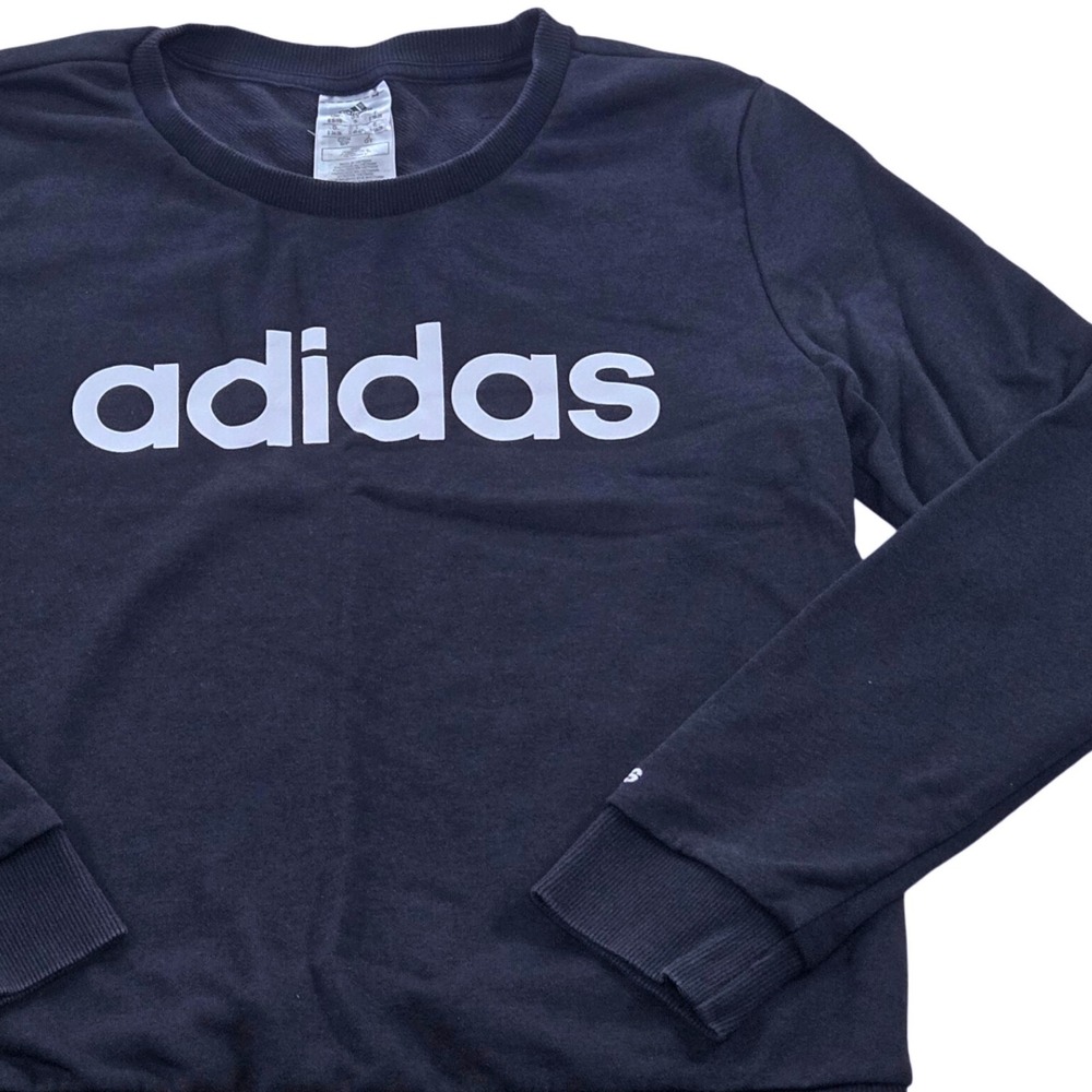 Adidas Essentials‎ Linear Sweatshirt Pullover Long Sleeve Black Womens Small